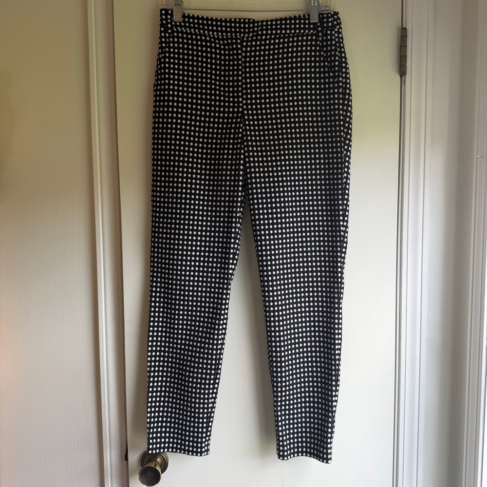 Abercrombie & Fitch Womens Black White Polka Dot Ankle Tapered Pants Size 2